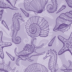 Sea Shells Wallpaper & Surface Covering (Peel & Stick 24"x 24" Sample)