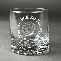 Sea Shells Whiskey Glass (Single) (Personalized)