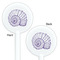 Sea Shells White Plastic 5.5" Stir Stick - Double Sided - Round - Front & Back