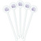 Sea Shells White Plastic 5.5" Stir Stick - Fan View