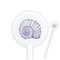 Sea Shells White Plastic 5.5" Stir Stick - Round - Closeup