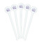 Sea Shells White Plastic 7" Stir Stick - Round - Fan View