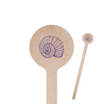 Sea Shells 6" Round Wooden Stir Sticks - Single Sided