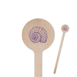 Sea Shells 7.5" Round Wooden Stir Sticks - Double Sided