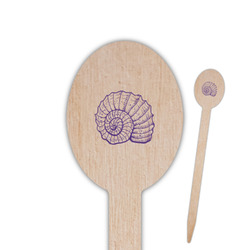 Sea Shells Oval Wooden Food Picks - Single Sided