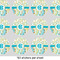 Teal Circles & Stripes 1" Multipurpose Round Labels - Sheet