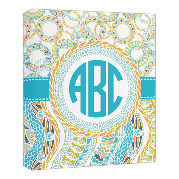 Custom Teal Circles & Stripes Canvas Print - 20x24 (Personalized)