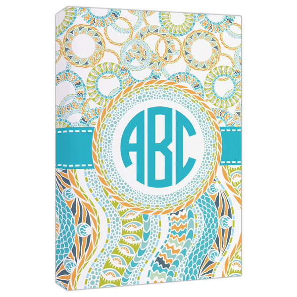 Custom Teal Circles & Stripes Canvas Print - 20x30 (Personalized)