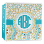 Teal Circles & Stripes 3-Ring Binder - 2 inch (Personalized)