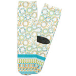 Teal Circles & Stripes Adult Crew Socks