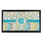 Teal Circles & Stripes Bar Mat - Small (Personalized)