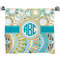 Teal Circles & Stripes Bath Towel (Personalized)