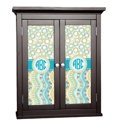 Teal Circles & Stripes Cabinet Decal - XLarge (Personalized)