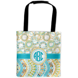 Teal Circles & Stripes Auto Back Seat Organizer Bag (Personalized)