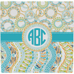 Teal Circles & Stripes Ceramic Tile Hot Pad (Personalized)