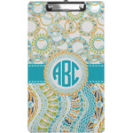 Teal Circles & Stripes Clipboard (Legal Size) w/ Monogram