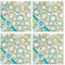 Teal Circles & Stripes Cloth Napkins - Personalized Lunch (APPROVAL) Set of 4