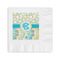 Teal Circles & Stripes Coined Cocktail Napkins (Personalized)