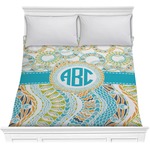 Teal Circles & Stripes Comforter - Full / Queen (Personalized)