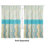 Teal Circles & Stripes Curtain Panel - Custom Size