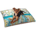 Teal Circles & Stripes Dog Bed - Small w/ Monogram