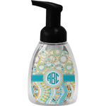 Teal Circles & Stripes Foam Soap Bottle - Black (Personalized)