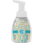 Teal Circles & Stripes Foam Soap Bottle - White (Personalized)