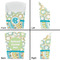 Teal Circles & Stripes French Fry Favor Box - Front & Back View