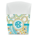 Teal Circles & Stripes French Fry Favor Boxes (Personalized)