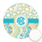 Teal Circles & Stripes Icing Circle - Medium - Front