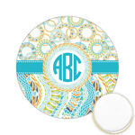 Teal Circles & Stripes Printed Cookie Topper - 2.15" (Personalized)