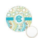 Teal Circles & Stripes Printed Cookie Topper - 1.25" (Personalized)