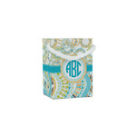 Teal Circles & Stripes Jewelry Gift Bags - Matte (Personalized)