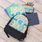 Teal Circles & Stripes Large Backpack - Black - With Stuff