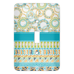 Teal Circles & Stripes Light Switch Cover (Single Toggle)