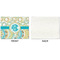 Teal Circles & Stripes Linen Placemat - APPROVAL Single (single sided)