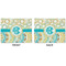 Teal Circles & Stripes Linen Placemat - APPROVAL (double sided)