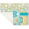 Teal Circles & Stripes Linen Placemat - Folded Corner (single side)