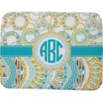 Teal Circles & Stripes Memory Foam Bath Mat - 48"x36" (Personalized)