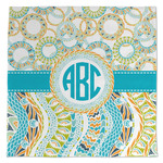 Teal Circles & Stripes Microfiber Dish Towel (Personalized)