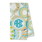 Teal Circles & Stripes Kitchen Towel - Microfiber (Personalized)