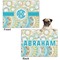 Teal Circles & Stripes Microfleece Dog Blanket - Regular - Front & Back