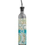 Teal Circles & Stripes Oil Dispenser Bottle w/ Monogram
