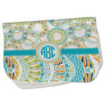 Teal Circles & Stripes Burp Cloth - Fleece w/ Monogram