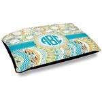 Teal Circles & Stripes Dog Bed w/ Monogram