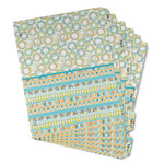 Teal Circles & Stripes Binder Tab Divider - Set of 6 (Personalized)