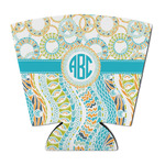 Teal Circles & Stripes Party Cup Sleeve - with Bottom (Personalized)