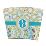 Teal Circles & Stripes Party Cup Sleeve - without bottom (Personalized)