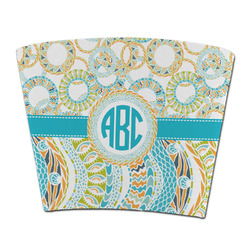 Teal Circles & Stripes Party Cup Sleeve - without bottom (Personalized)