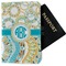 Teal Circles & Stripes Passport Holder - Main